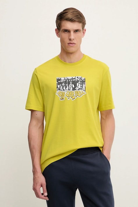 Pamučna majica adidas Originals Q12 TS Crowd boja: žuta, s tiskom, JD0709