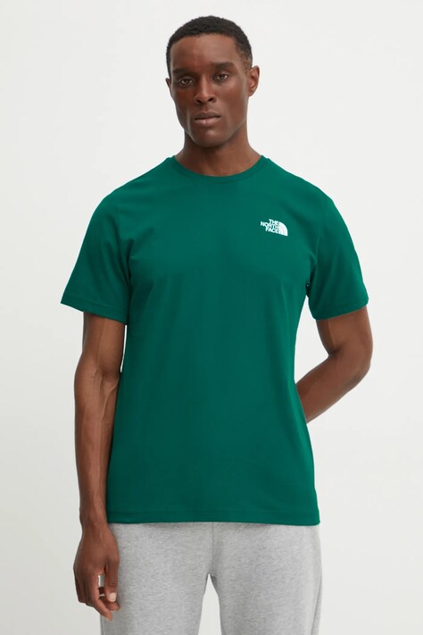 The North Face tricou din bumbac Redbox Celebration barbati, culoarea verde, cu imprimeu, NF0A87NV6GI1