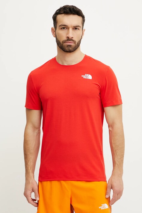 The North Face tricou sport Lightning Alpine culoarea rosu, uni, NF0A87H7HCL1