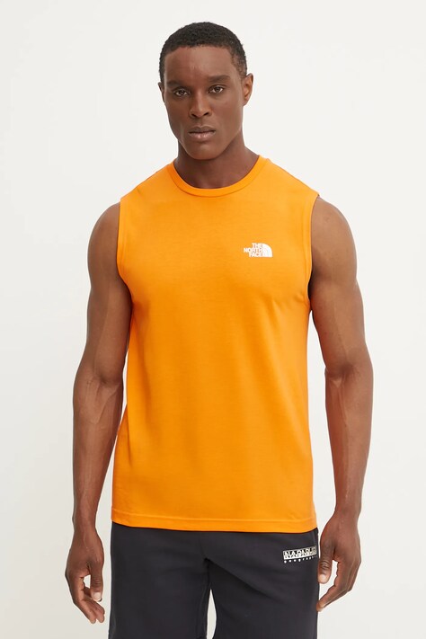 The North Face tricou Simple Dome culoarea portocaliu, NF0A87R36HI1