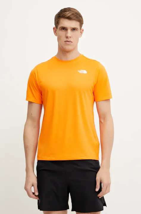 The North Face t-shirt sportowy 24/7 kolor pomarańczowy gładki NF0A894B6HI1