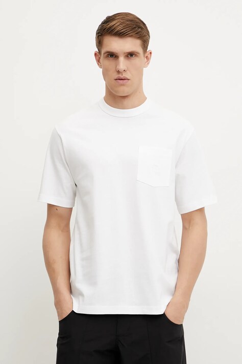 The North Face tricou din bumbac Dome Relaxed bărbați, culoarea alb, uni, NF0A8C3PFN41