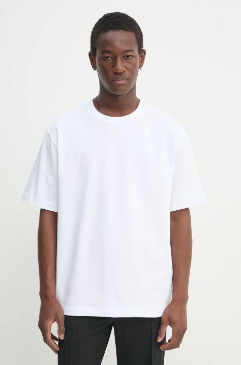 Filippa K tricou din bumbac bărbați, culoarea alb, uni, 29040