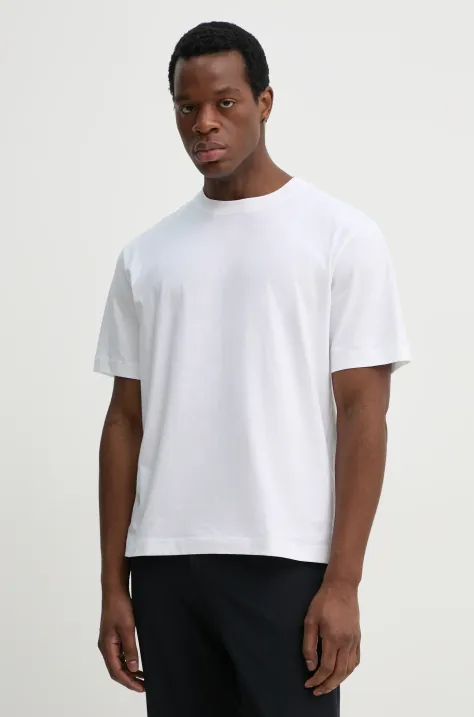 Filippa K tricou din bumbac bărbați, culoarea alb, uni, 31260