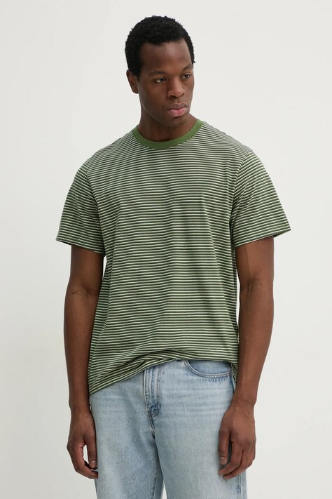 Levi's tricou din bumbac THE ESSENTIAL TEE barbati, culoarea verde, neted, A3328