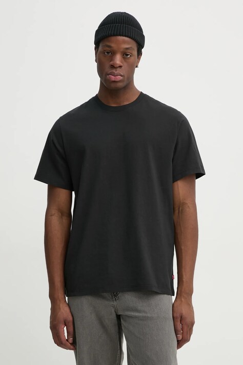 Levi's tricou din bumbac THE ESSENTIAL TEE barbati, culoarea negru, neted, A3328