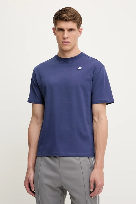 Хлопковая футболка K-Way цвет синий однотонная K3136CW