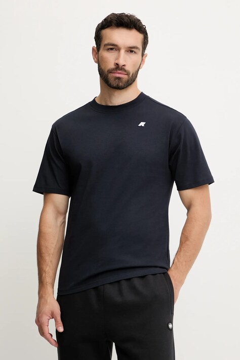 Хлопковая футболка K-Way цвет синий однотонная K3136CW