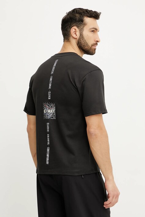 Хлопковая футболка K-Way мужская цвет чёрный с принтом K3138PW