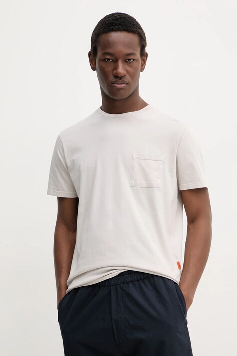 BARENA VENEZIA tricou din bumbac Camicia Mola barbati, culoarea gri, neted, TSU5100.2540