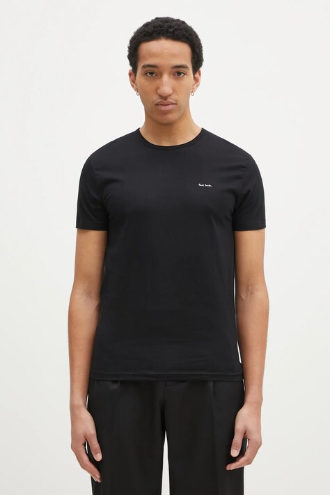 Paul Smith pamut póló 3 db fekete, férfi, melange, M1A-389-M3PK