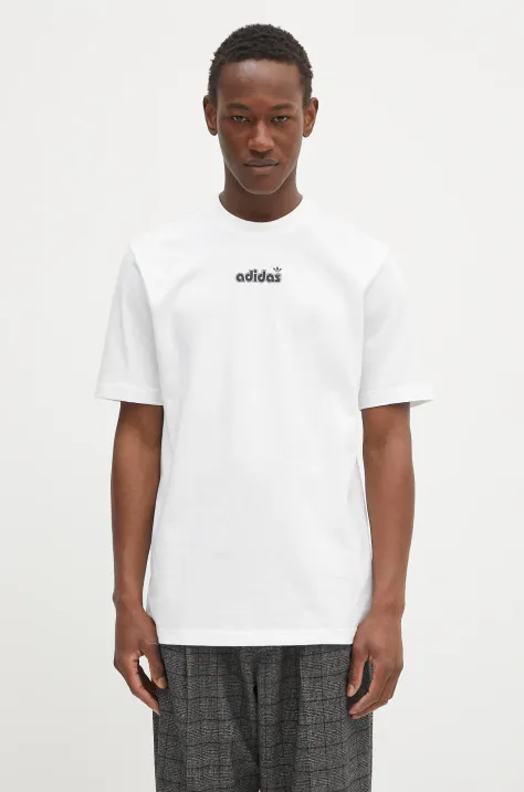 adidas Originals tricou din bumbac GRFX Tee culoarea alb, cu imprimeu, JC8379