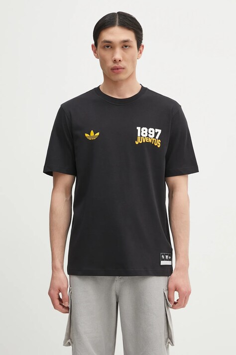 Хлопковая футболка adidas Performance Juventus VRCT T-shirt цвет чёрный с принтом JL6114