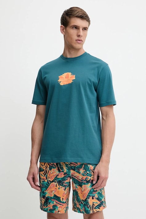 adidas Originals tricou din bumbac Graphic Tee culoarea turcoaz, cu imprimeu, KC4940