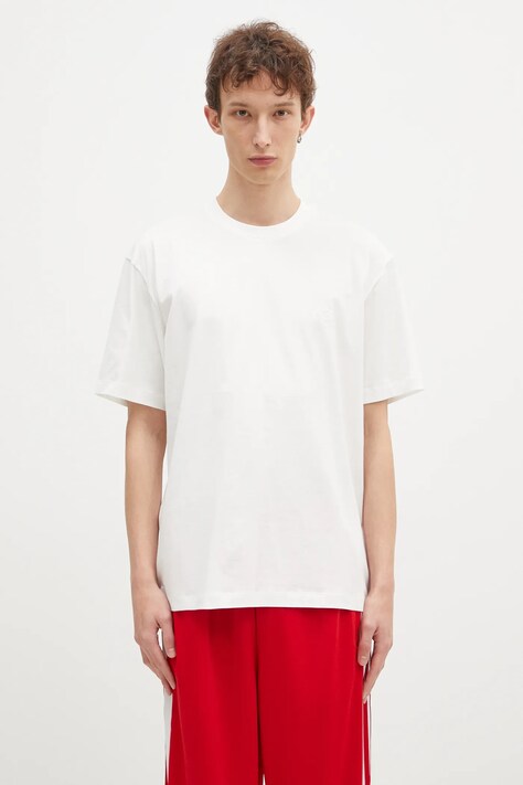 Памучна тениска Y-3 Regular SS Tee в бяло с изчистен дизайн JD9829