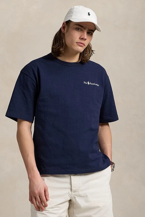 Polo Ralph Lauren cotton t-shirt Tee men’s navy blue color smooth 710964714