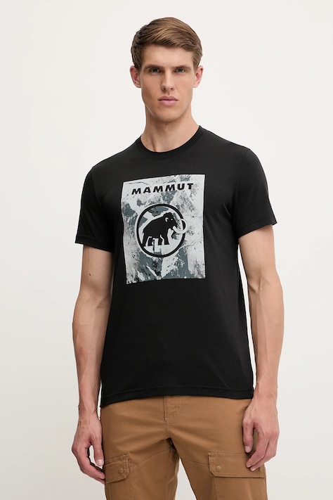 Mammut t-shirt sportowy Trovat męski kolor czarny wzorzysty 1017-06470
