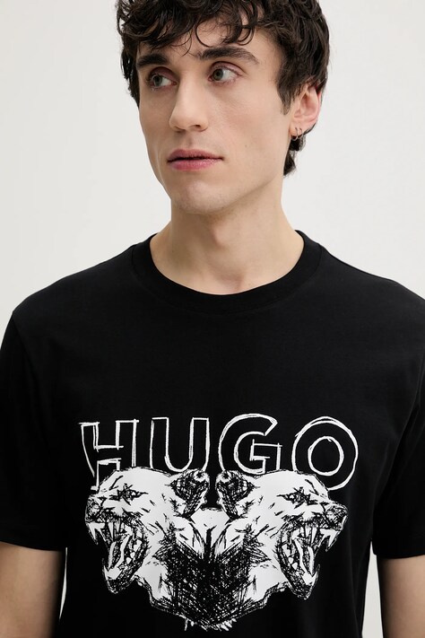 Бавовняна футболка HUGO Durro — фото 4