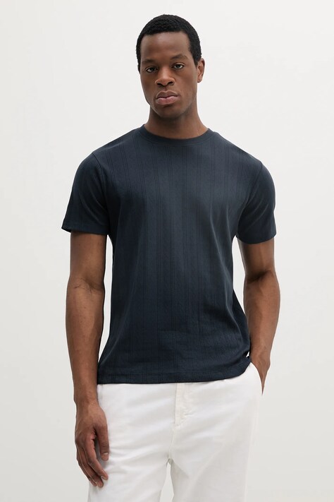 Lindbergh tricou din bumbac culoarea bleumarin, cu imprimeu, 30-400315