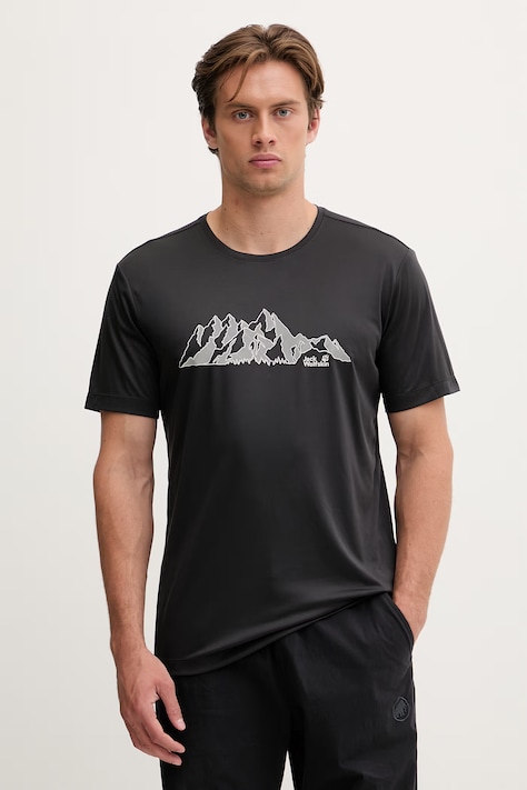 Jack Wolfskin T-shirt trekkingowy męski Peak Graphic czarny A63269
