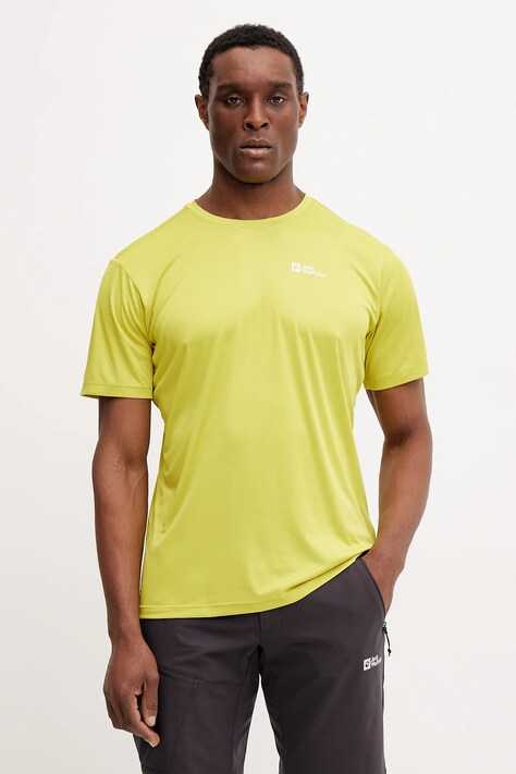 Jack Wolfskin tricou sport Tech culoarea verde, neted, A63293