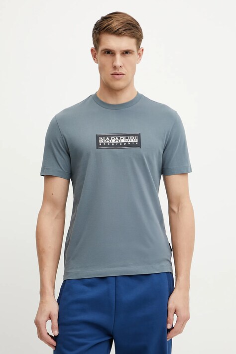 Napapijri tricou din bumbac S-Box barbati, cu imprimeu, NP0A4I3LG1Y1