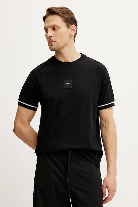 Tričko BOSS Green černá barva, s aplikací, 50537846