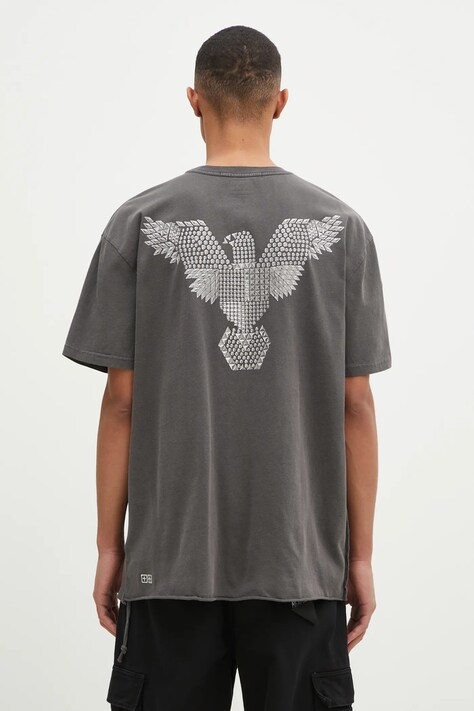 KSUBI t-shirt bawełniany Eagle Biggie męski kolor szary z aplikacją MPS25TE030