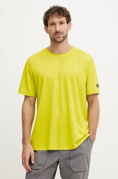 Helly Hansen t-shirt sportowy Tech kolor żółty gładki 49584