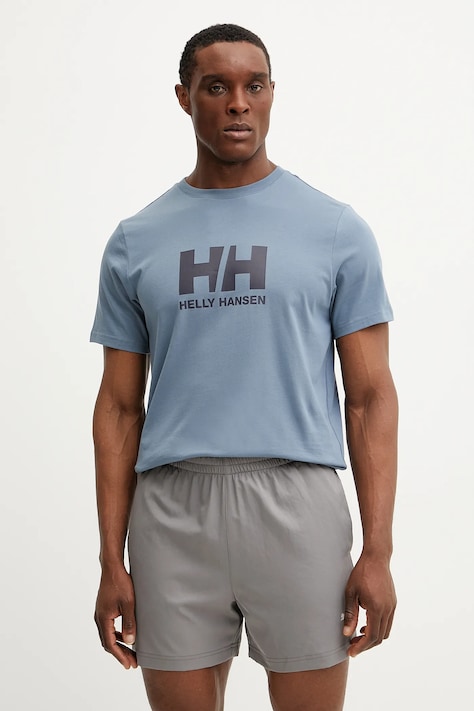 Бавовняна футболка Helly Hansen HH LOGO чоловіча з принтом 54596