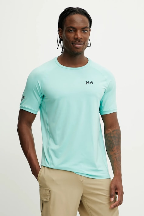 Футболка Helly Hansen HP OCEAN чоловіча колір бірюзовий з принтом 34418