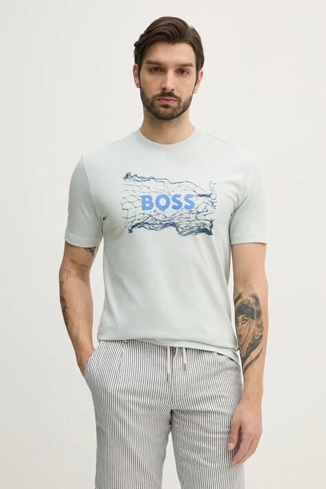 BOSS Orange tricou din bumbac bărbați, cu imprimeu, 50539186