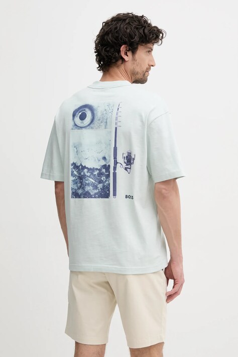 BOSS Orange tricou din bumbac barbati, cu imprimeu, 50540520