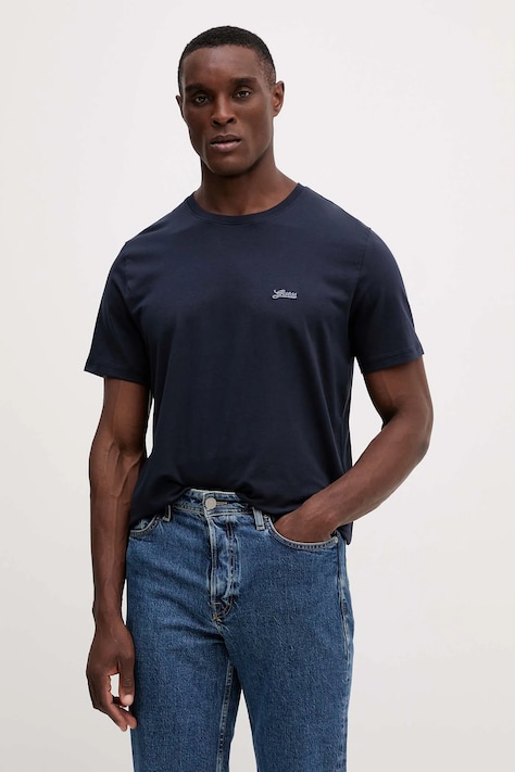 Guess t-shirt PIMA męski kolor granatowy gładki M4GI70 KC9X0