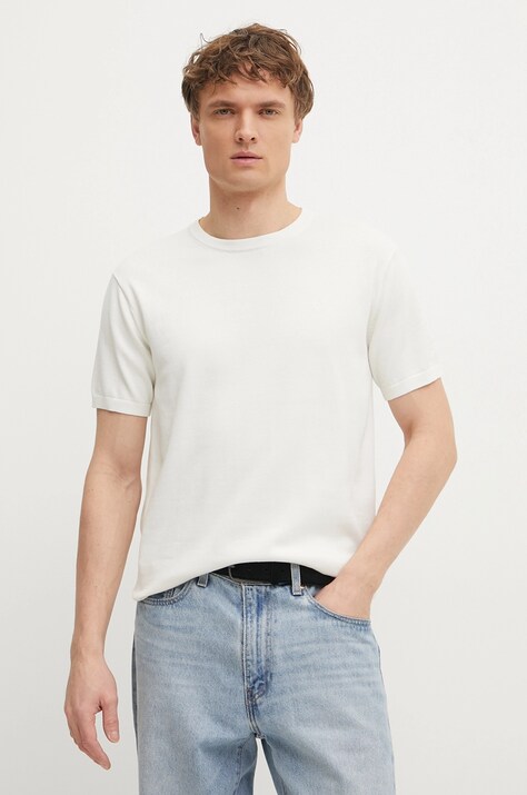 Calvin Klein pulover de bumbac barbati, culoarea bej, light, K10K114485