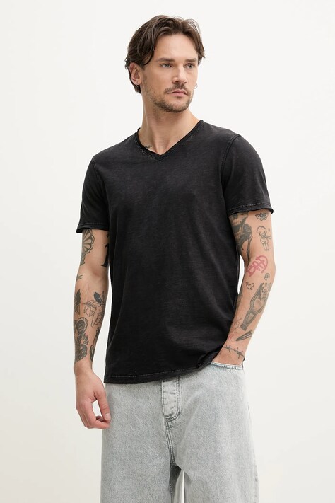 Superdry tricou din bumbac bărbați, culoarea negru, uni, M1012077A-02A