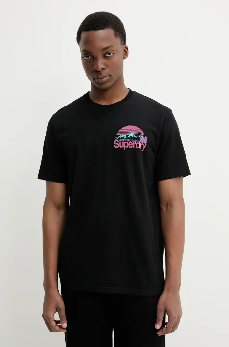 Superdry t-shirt in cotone uomo colore nero M1012175A-02A