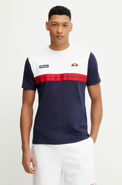 Ellesse t-shirt bawełniany Macchio męski kolor biały wzorzysty SHZ22108