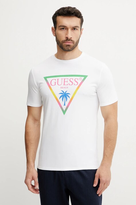 Футболка Guess чоловіча колір білий з принтом F5GI00 J1314