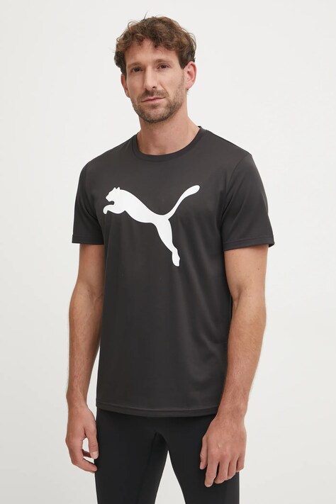 Футболка для тренинга Puma Tad Essentials Solid Cat цвет чёрный с принтом 525921