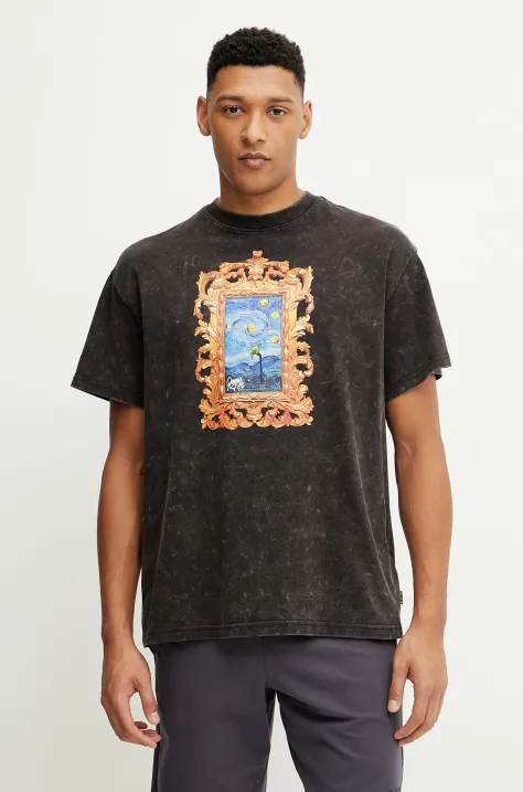 Puma t-shirt bawełniany Dylan Exhibit męski kolor czarny z nadrukiem 630672