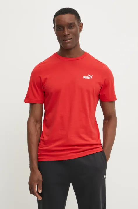 Puma t-shirt in cotone uomo colore rosso con applicazione 682534