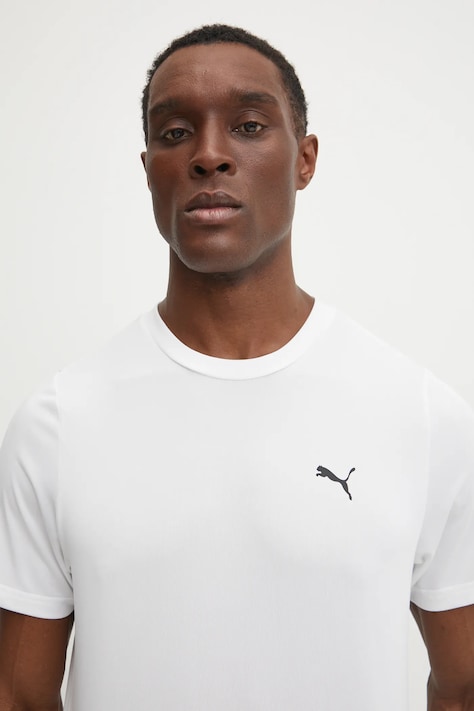 Puma t-shirt Essential Logo męski kolor biały z nadrukiem 682542