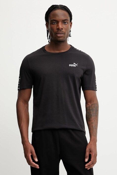 Бавовняна футболка Puma колір чорний з аплікацією 684674