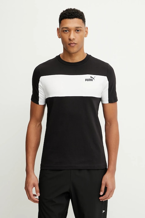 Puma t-shirt bawełniany męski kolor czarny wzorzysty 684685