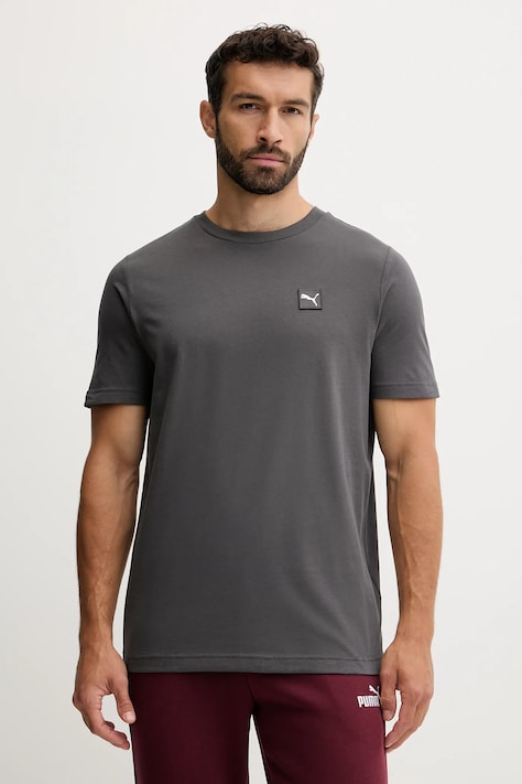 Puma t-shirt bawełniany ESS ELEVATED męski kolor szary melanżowy 684726