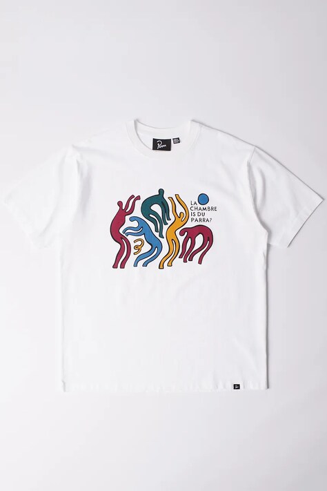 by Parra t-shirt bawełniany La chambre nuit męski kolor biały z nadrukiem 53106