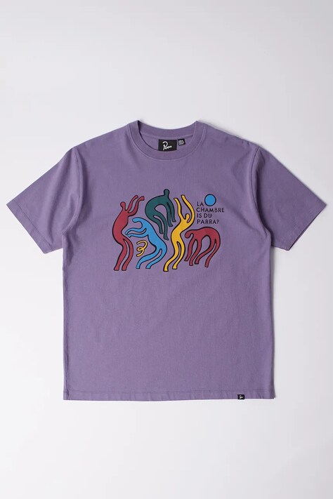 by Parra t-shirt bawełniany La chambre nuit męski kolor fioletowy z nadrukiem 53105