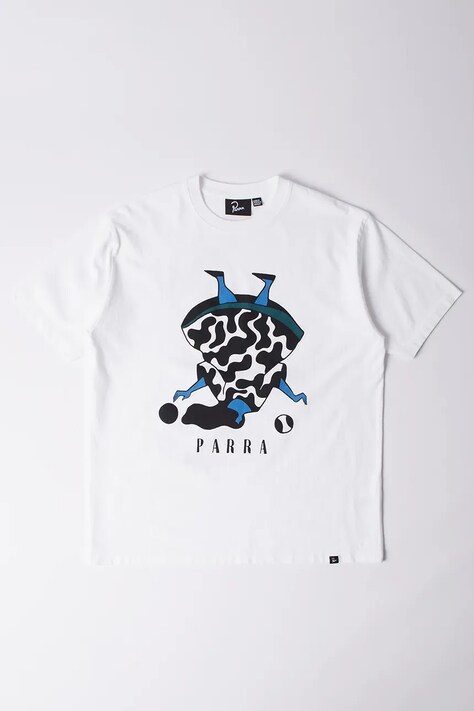 by Parra t-shirt bawełniany No regrets męski kolor biały z nadrukiem 53100