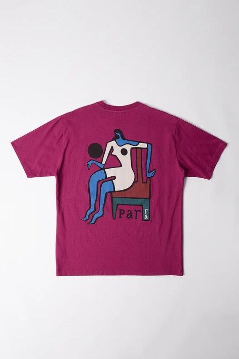 by Parra t-shirt bawełniany Chair baller męski kolor różowy 53515